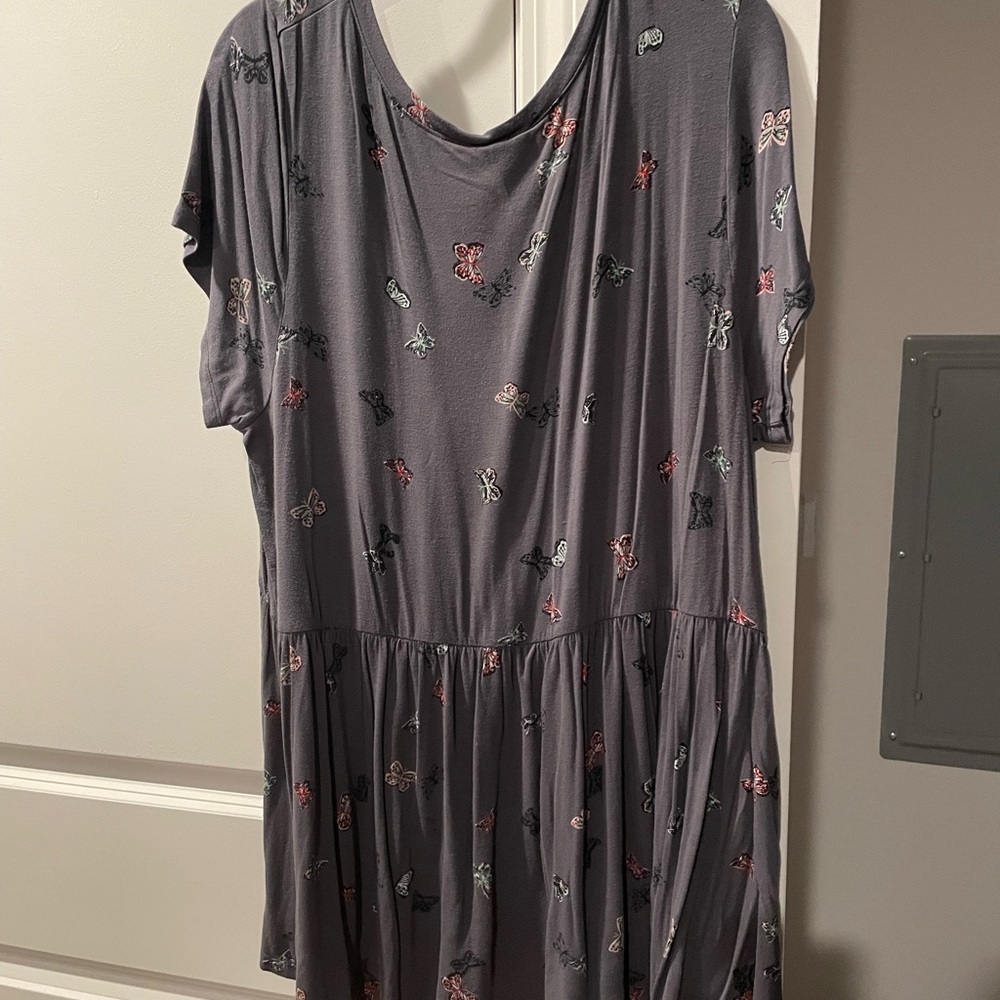 Plus size Torrid Skater dress top with butterflies